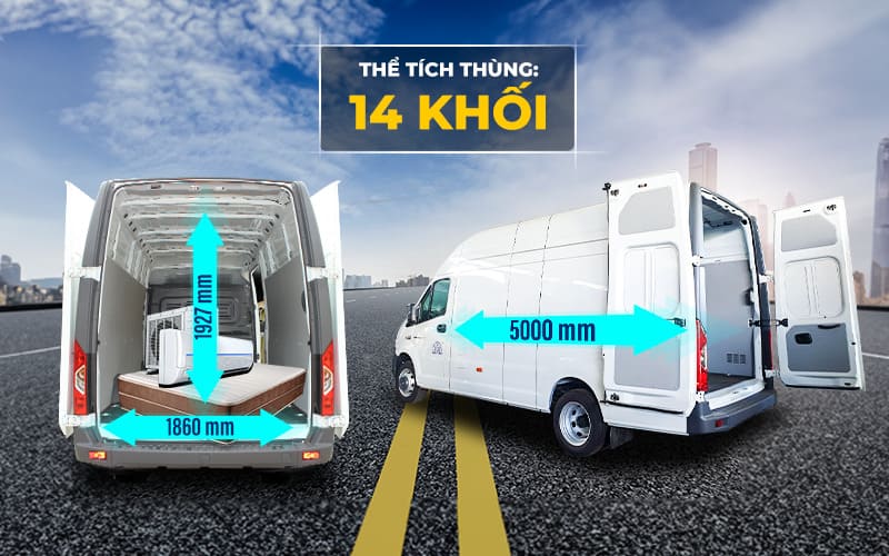 Thùng cao 1,93m, tới 14 khối